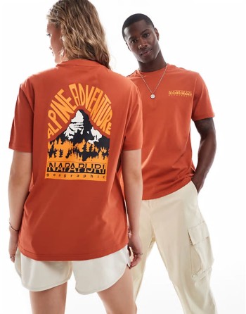 Niu mountain backprint t-shirt in red