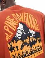 Niu mountain backprint t-shirt in red