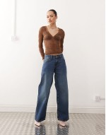 Jichan ruched mesh long sve top in chocolate