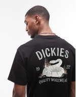 snake graphic back print t-shirt in black