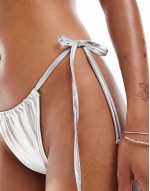 bikini bottom co-ord in silver