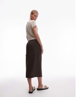 linen wrap skirt to dark brown