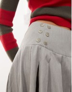 pleated midaxi skirt lace insert skirt