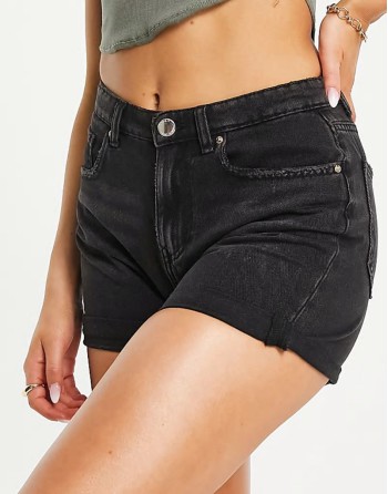 Phine denim mom shorts in black