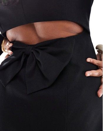 structured bow back cut out detail blazer mini dress in black