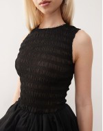 Eleanor sveless puffball mini dress in black