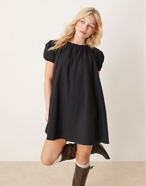 puff sve baby doll mini dress