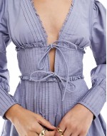 pintuck mini dress in powder blue