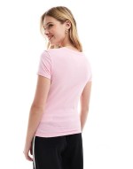 slim linear logo t-shirt in pink
